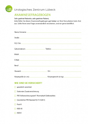 Fragebogen Anamnese & Datenschutz