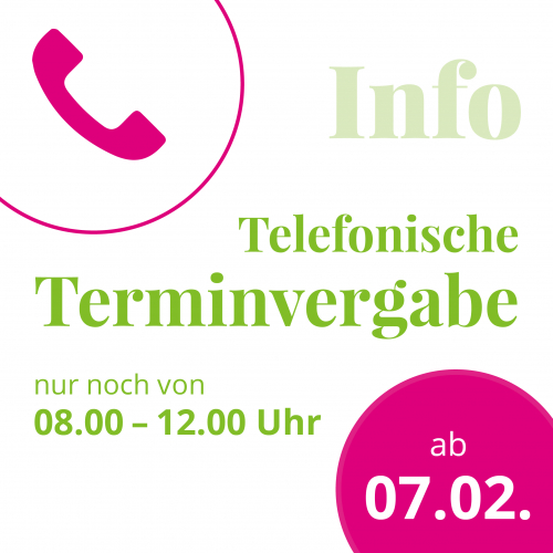 Änderung telefonische Terminvereinbarung