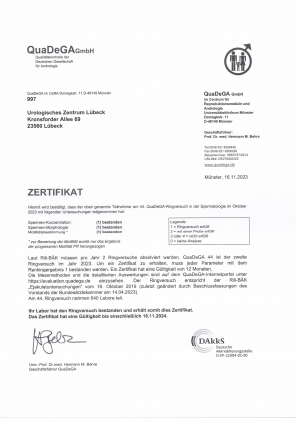 Zertifikat QuaDeGA 2023